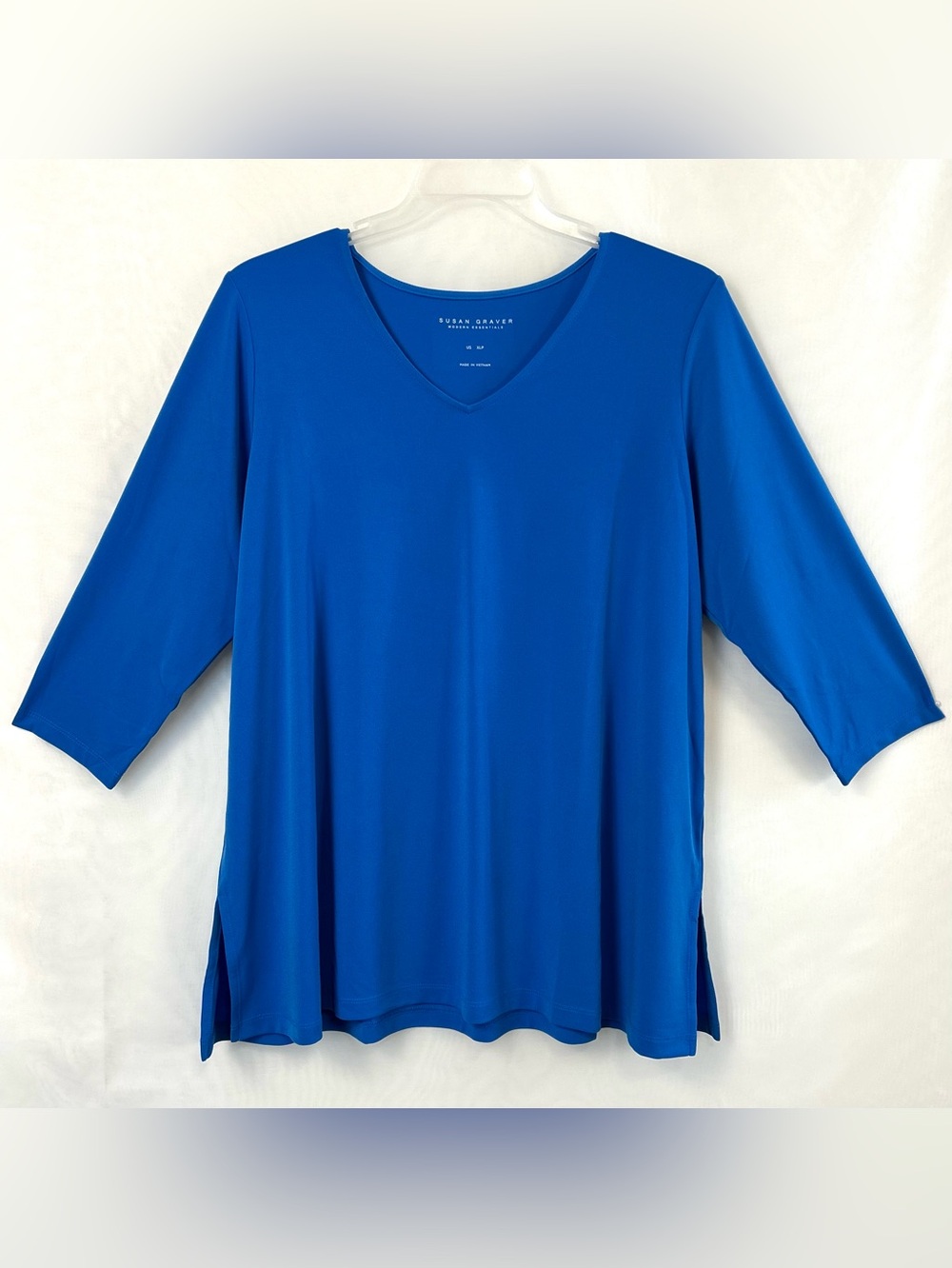 New QVC Susan Graver Modern Essentials Liquid Knit V Neck Top / XL Petite